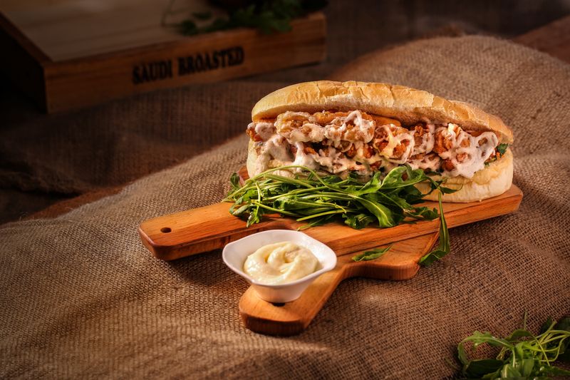 Spicy Cajun Chicken specialty sub with jalapenos